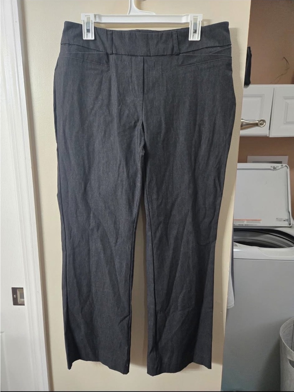 Gray Boot-Cut Work Pants for Women
